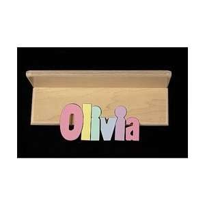  Personalized Pastel Book Shelf   12 Letters   Color White 