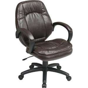  Work Smart Deluxe Smoke Faux Leather Managers Chair with 