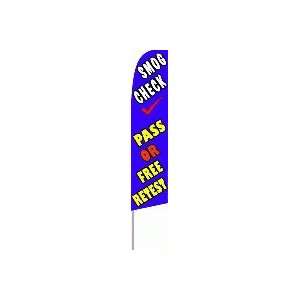 Smog Check Pass or Free Retest Feather Banner Flag (11.5 x 2.5 Feet)
