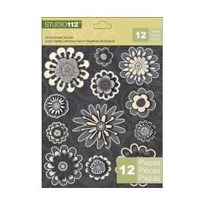  K&Company Studio 112 Dimensional Stickers Flower; 12 Items 