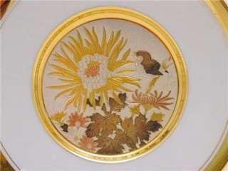 CHOKIN Plate ART 24 K Gold Porcelain Plate Japan LAL Bird by Large 