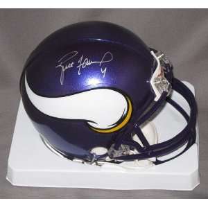  Signed Brett Favre Mini Helmet   Autographed NFL Mini 