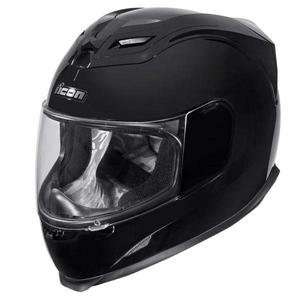  Icon Airframe Solid Gloss Helmet   Small/Black Automotive