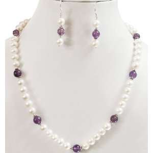   & Fresh Water Pearl Beaded Necklace with Free Earrings Jewelry