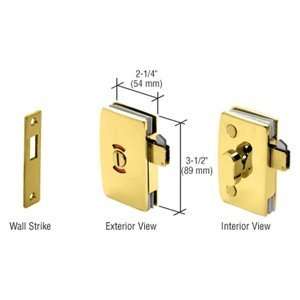  CRL Polished Brass Sliding Glass Door Lock With Indicator 