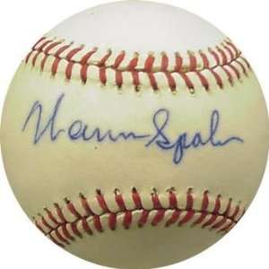  Signed Warren Spahn Ball     Autographed Baseballs Sports 