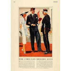  1937 Print Esquire Fashion Normandie Art Robert Goodman 