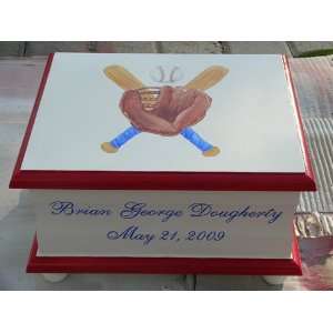  Handpainted Keepsake Box   Baseball