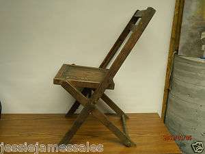 ANTIQUE 1920s SIMMONS ORIGINAL FOLDING WOOD CHAIR CONSTRUCTED WITH 