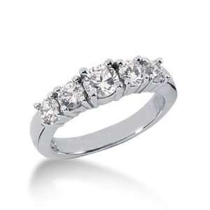  950 Platinum Diamond Anniversary Wedding Ring 5 Round 