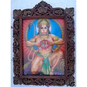  Hanuman Showing Sita Ram in his Heart, Pic in Wood Frame 