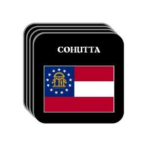 US State Flag   COHUTTA, Georgia (GA) Set of 4 Mini Mousepad Coasters