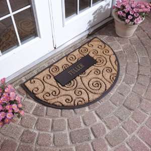  Whitehall Products Personalized Coir Flourish Demilune Mat 