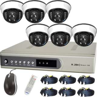 8CH 1TB H.264 DVR Surveillance System+6X22LED Security CCD Dome Indoor 