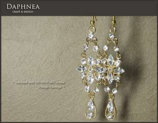 daphnea clear crystal new chandelier earrings FE010628  