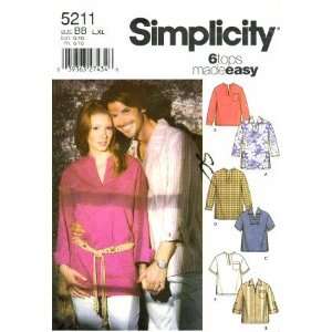  Simplicity 5211 Sewing Pattern Misses Mens Teens Tunic Top 