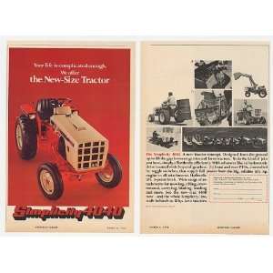  1972 Simplicity 4040 New Size Tractor 2 Page Print Ad 