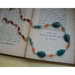  Handcrafted Tribal Necklace  Carnelian, Cuprite, Orange 
