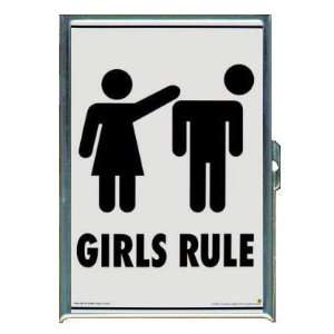GIRLS RULE FUNNY FEMINISM ID Holder, Cigarette Case or Wallet MADE IN 