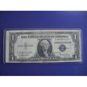  One Dollar Silver Certificate Series 1935 Blue Seal Bill 