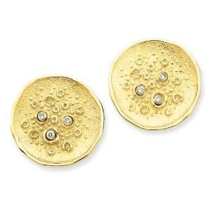  14k Gold Diamond Moonscape Textured C Jewelry