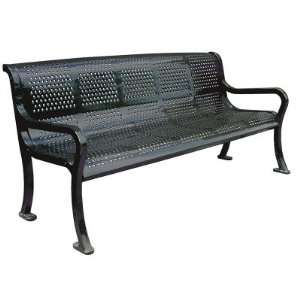   Formed Perforated Steel Commercial Park Bench Patio, Lawn & Garden