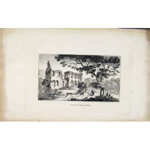  Dundranen Abbey Antique Print Etching Old Fine Art 1830 