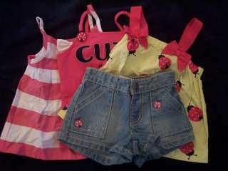 NWT Girls Gymboree Cape Code Cute ladybug tank top shirt & shorts ~ 2 