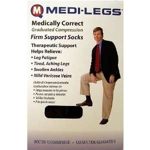  Medquip Mens Firm Support Socks 20 30mm Hg, Black Health 