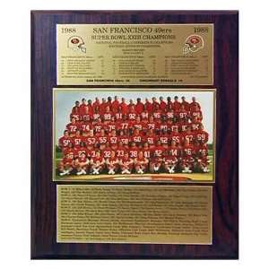 NFL 49ers 88/89 Super Bowl #23 Plaque 