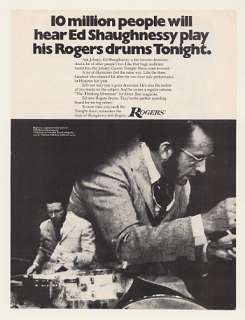 1971 Ed Shaughnessy Rogers Drums Photo Print Ad  