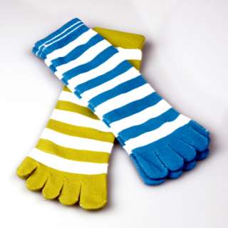 Cute Colorful Womens & Girl Color stripes five finger Toe Socks New 