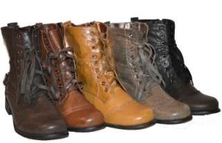 Womens Lace Up Military Combat Boots in Five Colors, S, NIB 