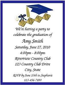 Personalized Graduation/Commencement Party Invitations  