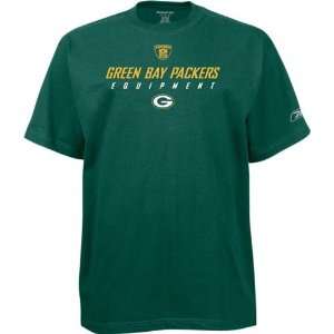  Reebok Green Bay Packers Green Equipment T shirt Sports 
