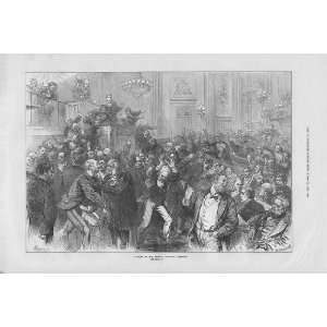  Scene French National Assembly 1872 Engraving