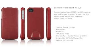 SGP Leather Case [Argos Red] for Apple iPhone 4 4Gen  