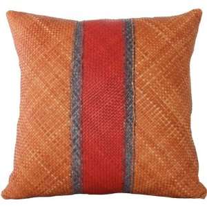  Lance Wovens Ribbons Red Leather Pillow