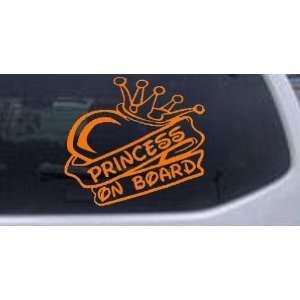 Princess On Board Car Window Wall Laptop Decal Sticker    Orange 18in 