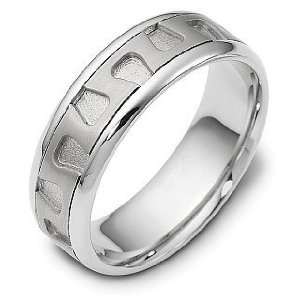  7mm Custom Platinum Design Comfort Fit Wedding Band Ring 