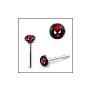    3mm Spiderman Logo Straight Nose Pin Piercing Jewelry Jewelry