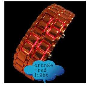 Lava Iron Samurai Metal LED Faceless Bracelet Watch Red Light 