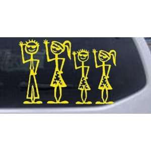 Yellow 18in X 12.0in    Cool Waving 2 Kids Stick Family Stick Family 