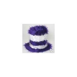  Furry Striped Cool Cat Madhatter Party Hat   Purple 
