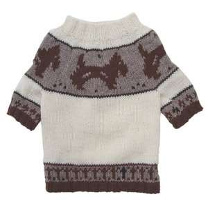   Dog Sweater with Brown Doggies and Pattern Desgin   L