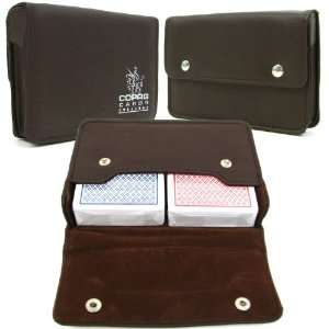  Copag™ High Quality Leather Two Deck Playing Card Case 