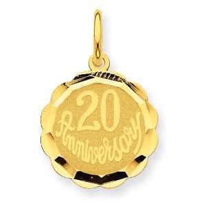  14K Happy 20th Anniversary Charm Jewelry