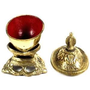TIBETAN SKULL CUP (KAPALA) ~ Ritual Ceremonial Altar Relic ~ Small ~ 3 