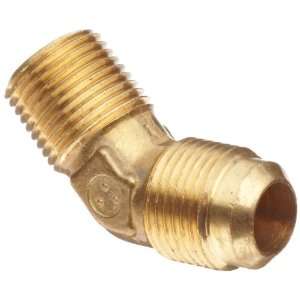   Brass Tube Fitting, 45 Degree Elbow, 1/4 Flare x 1/8 Male Pipe