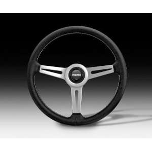  Momo Steering Wheel   Retro Black Leather Automotive